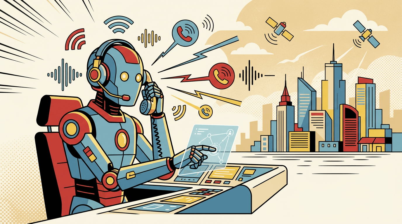 AI-powered outbound calling illustration