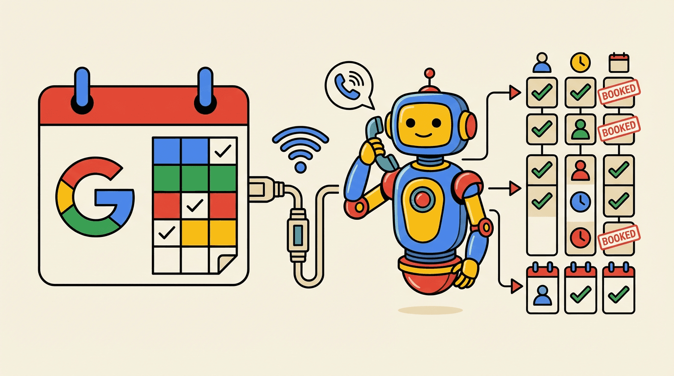 Google Calendar and AI appointment setting illustration