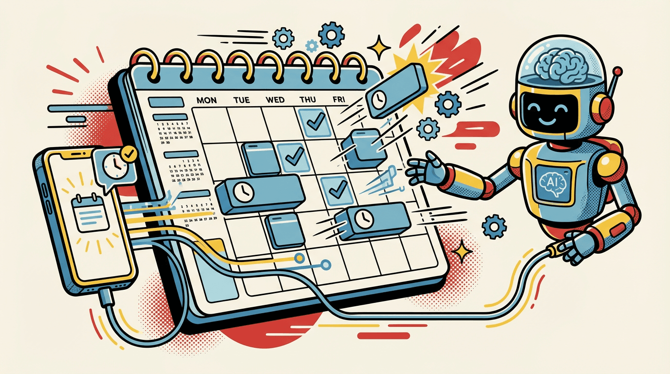 KI-gestützte automatische Terminbuchung – Illustration